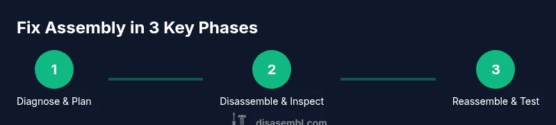 Infographic showing 3-step process to fix assembly
