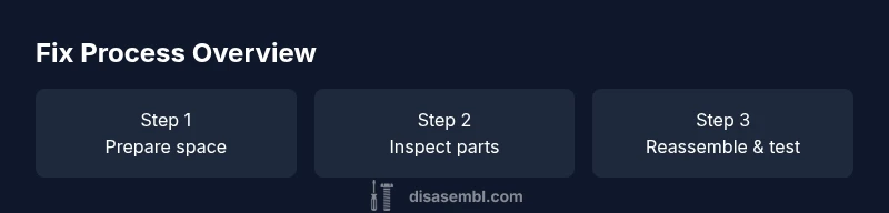 Process diagram showing steps to fix a disassembled Rubik's Cube