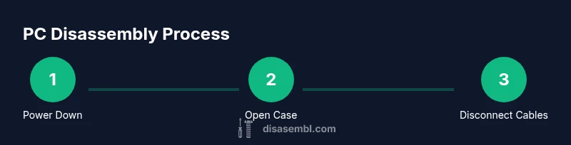 Infographic showing PC disassembly steps