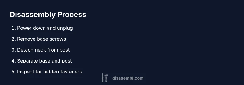 Process infographic showing Acer monitor stand disassembly steps