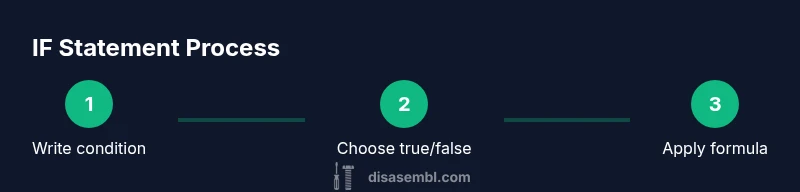 Infographic showing a simple 3-step IF statement process