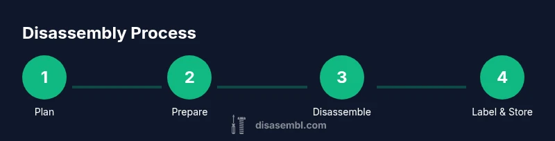 Infographic showing a four-step disassembly process