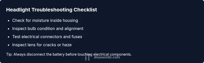 Checklist for diagnosing headlight assembly issues