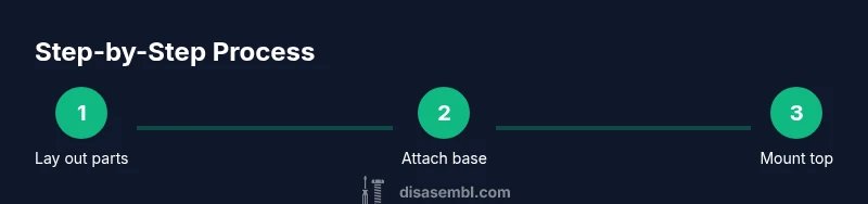 Infographic showing the steps to assemble ONN tabletop TV stand