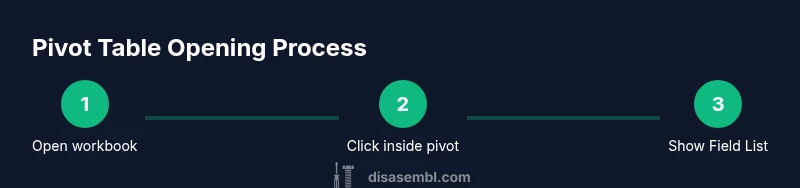 Process diagram showing opening a pivot table in Excel