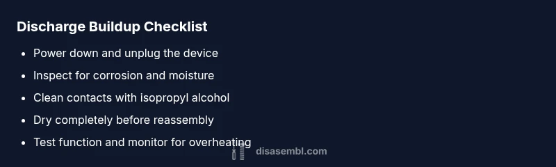 Checklist for discharge buildup troubleshooting in electronics