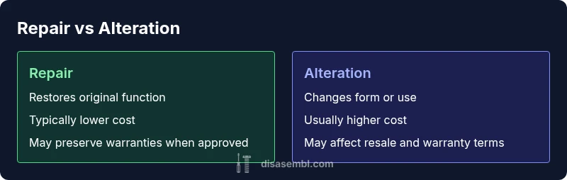 Graphic comparing repair vs alteration decisions