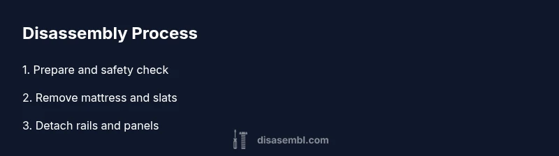 Diagram showing step-by-step disassembly of an IKEA MALM bed