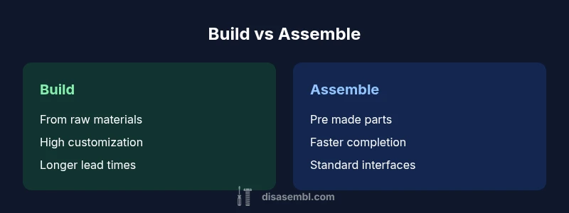 Comparison infographic showing build vs assemble differences