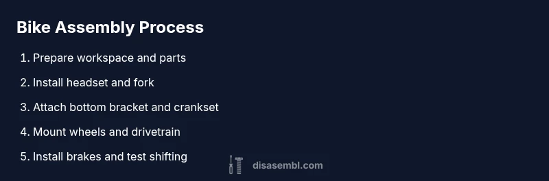 Process diagram of bike assembly steps