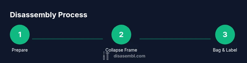 Step-by-step disassembly infographic for Pack and Play