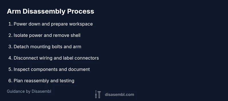 Process flow diagram for disassembling drone arms