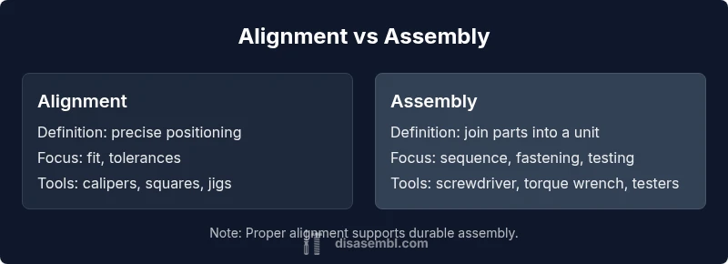 Comparison infographic: alignment vs assembly processes