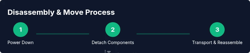 Process diagram for disassembling and moving Palbox